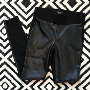 Loft | Faux Leather Ponte Pants